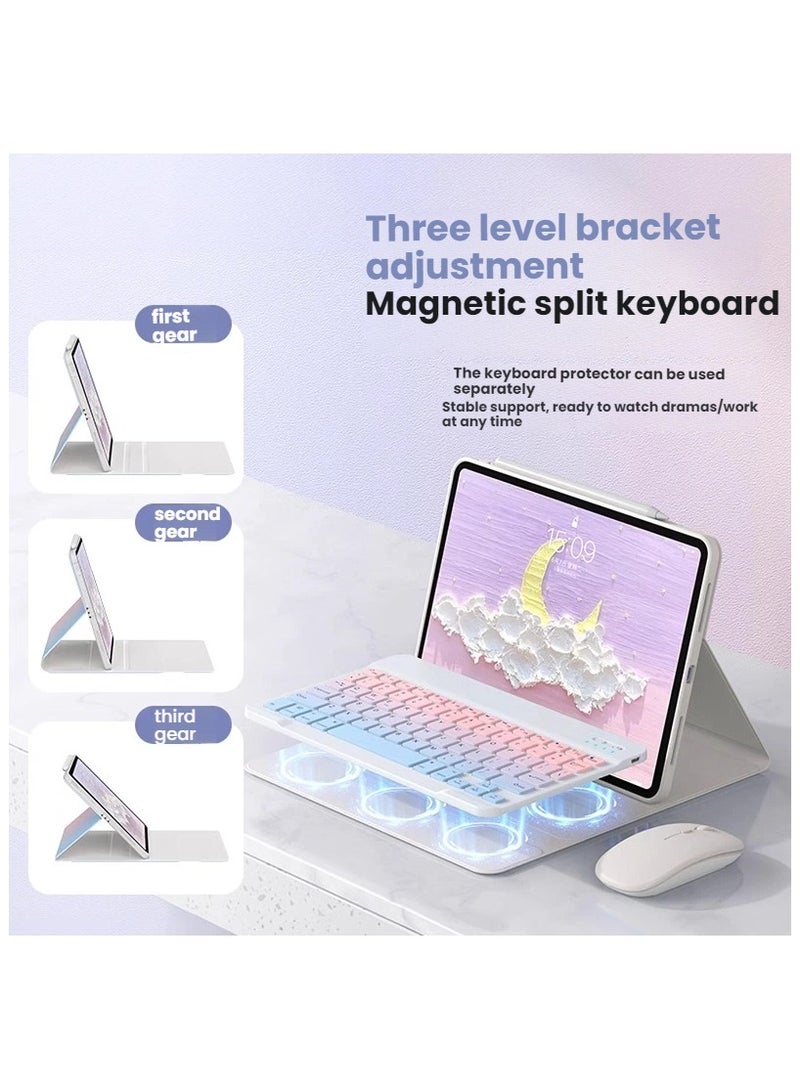 Suitable for Honor Pad 9 Tablet Keyboard Protective Case Gradient Leather Case with Mouse Essential for Office and Study - Image 2